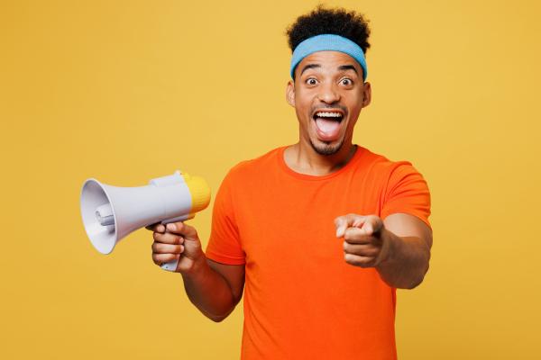 A man with a megaphone